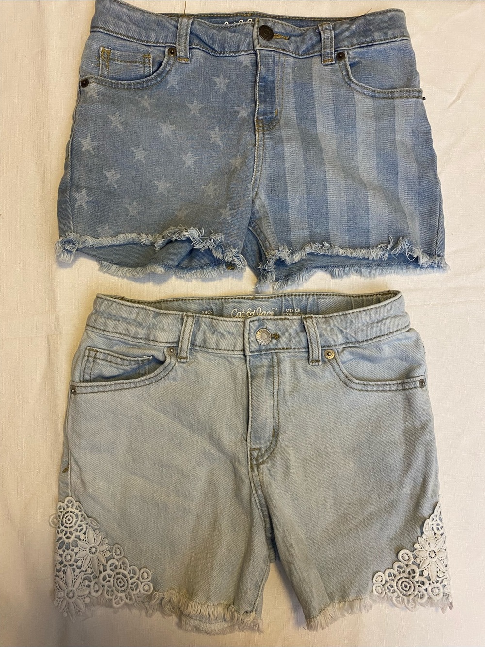 Two Cat & Jack Jean Shorts 
Girl’s Size L(10/12)